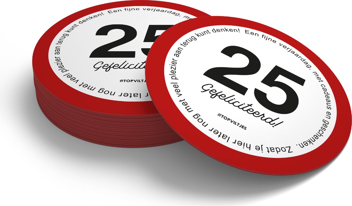 Bierviltjes Verjaardag | Gefeliciteerd 25 jaar (20 stuks)